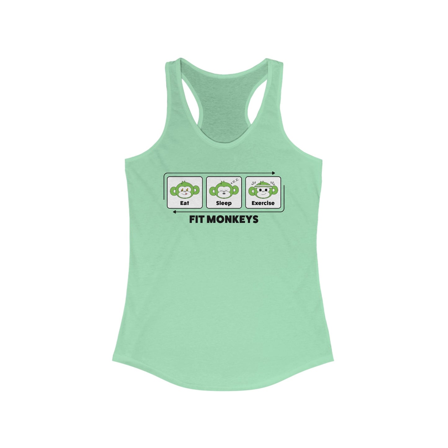 Fit Monkeys 'Eat Sleep Exercise' Tank Top in mint!