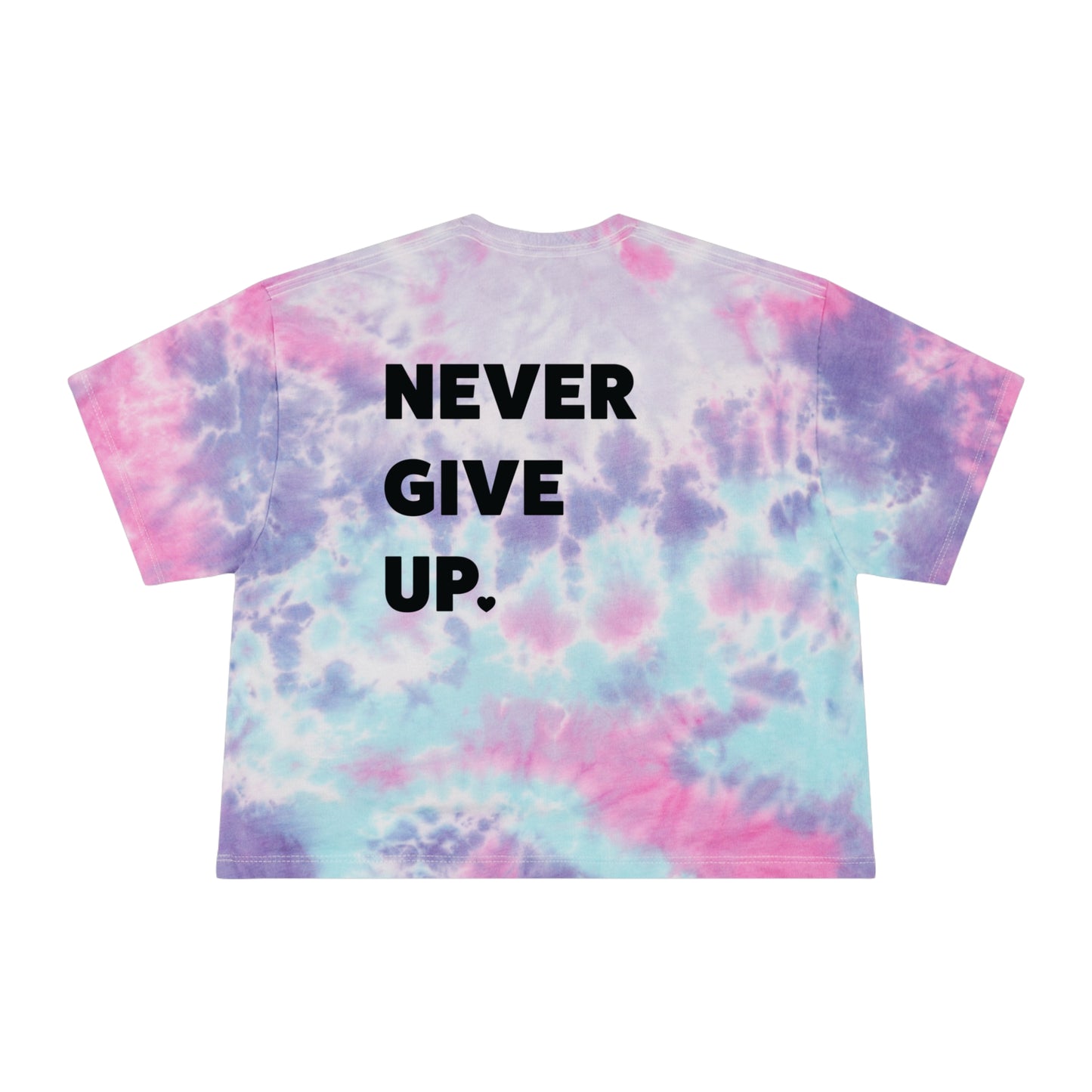 Tie Dye Crop Top - Fit Monkeys Logo on the front, Never Give Up on the back