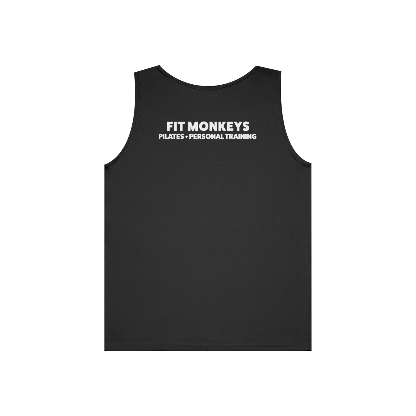 Obey the Monkey Tank in the front, Logo no heart in the back - Unisex Heavy Cotton Tank Top
