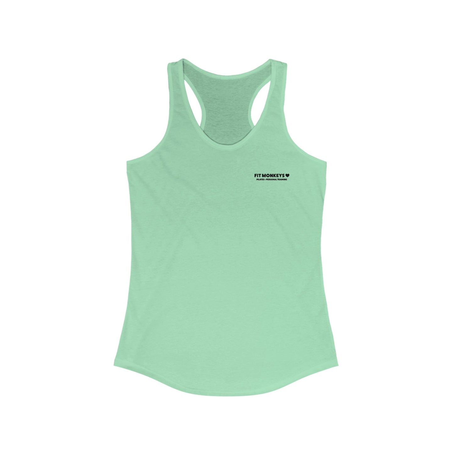 Women's Ideal Racerback Tank in Mint - Fit Monkeys Side Plank Monkey