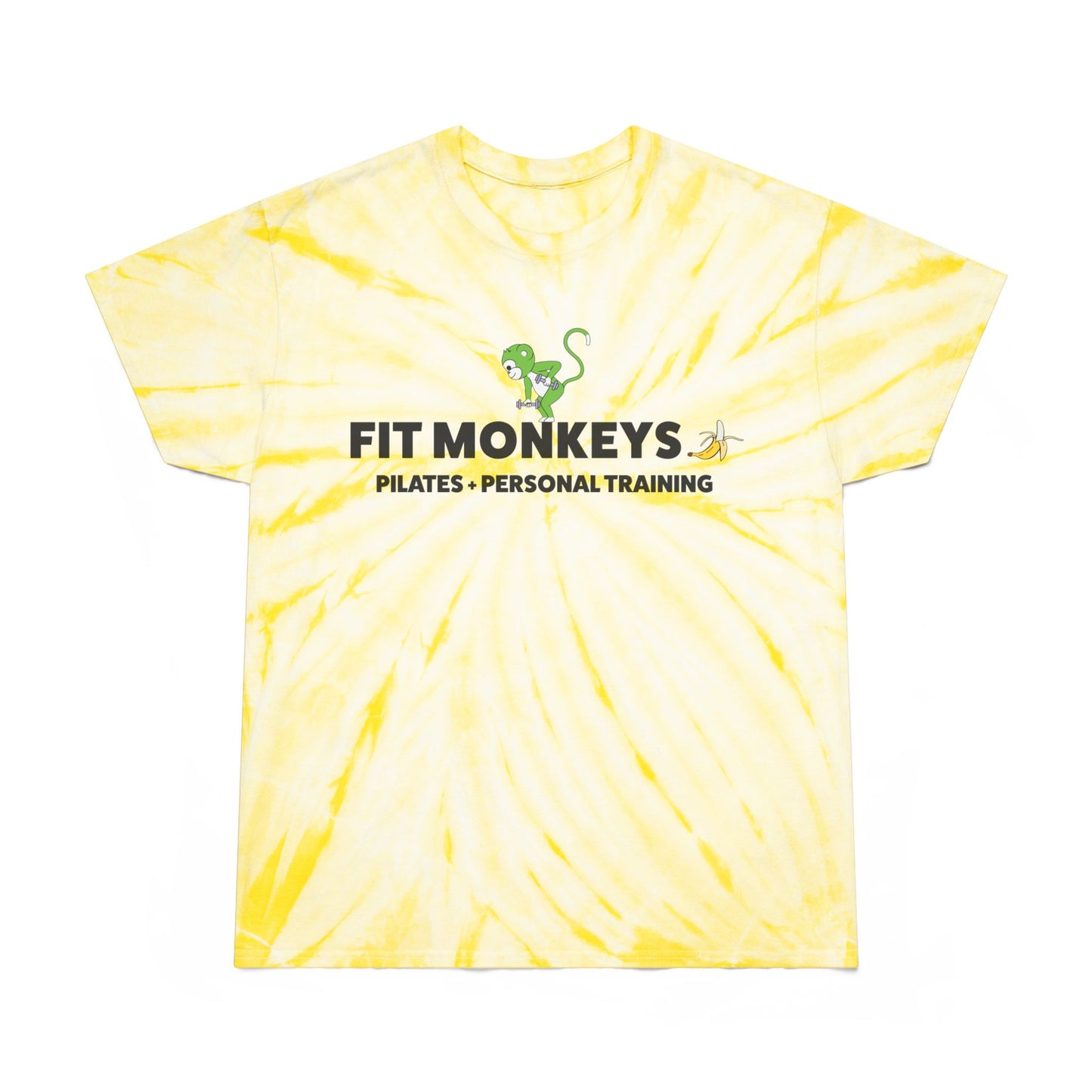 Fit Monkeys 'Bananas for Exercise' Tie-Dye Shirt – Vibrant Tee for Fun Fitness Lovers