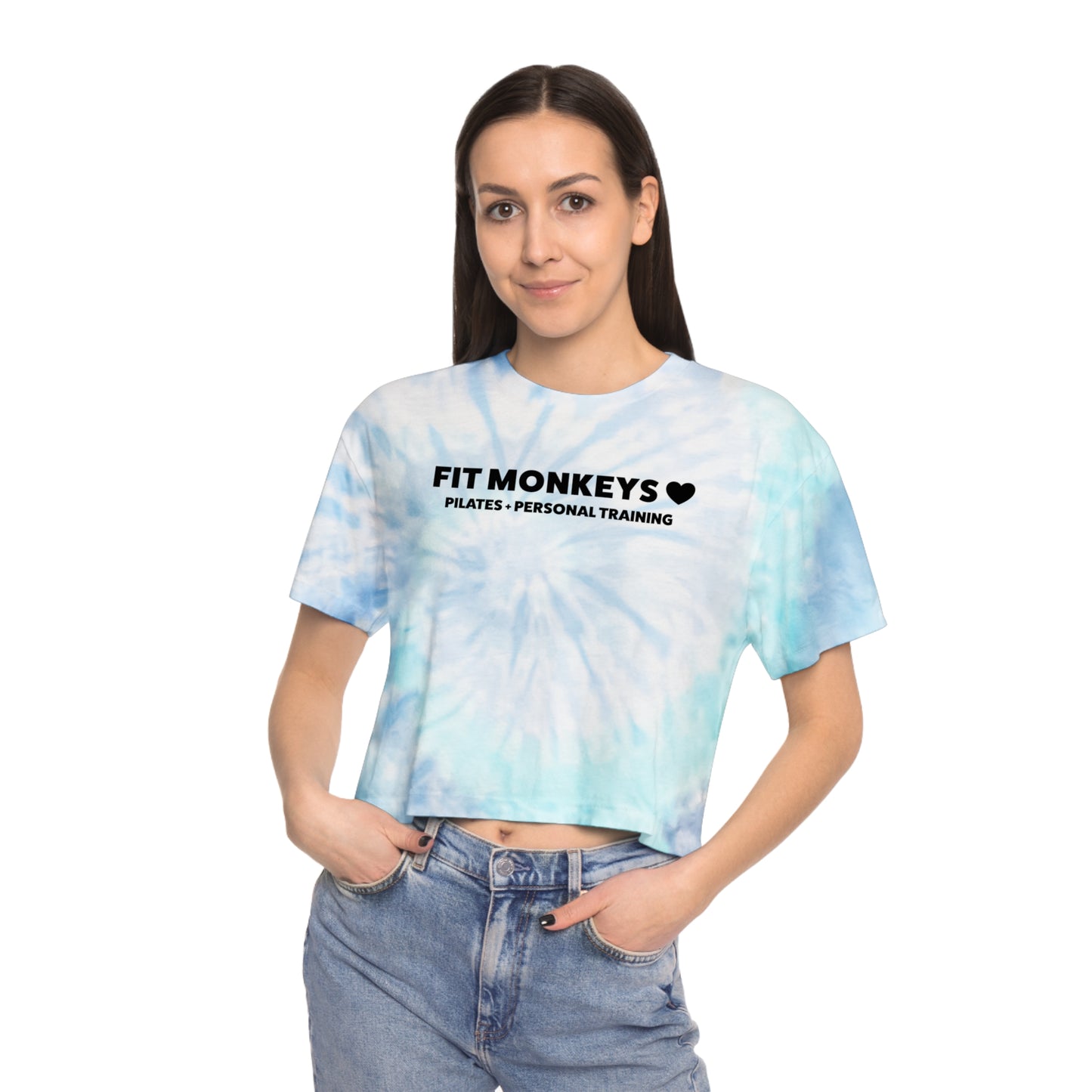 Tie Dye Crop Top - Fit Monkeys logo in the front, blank back