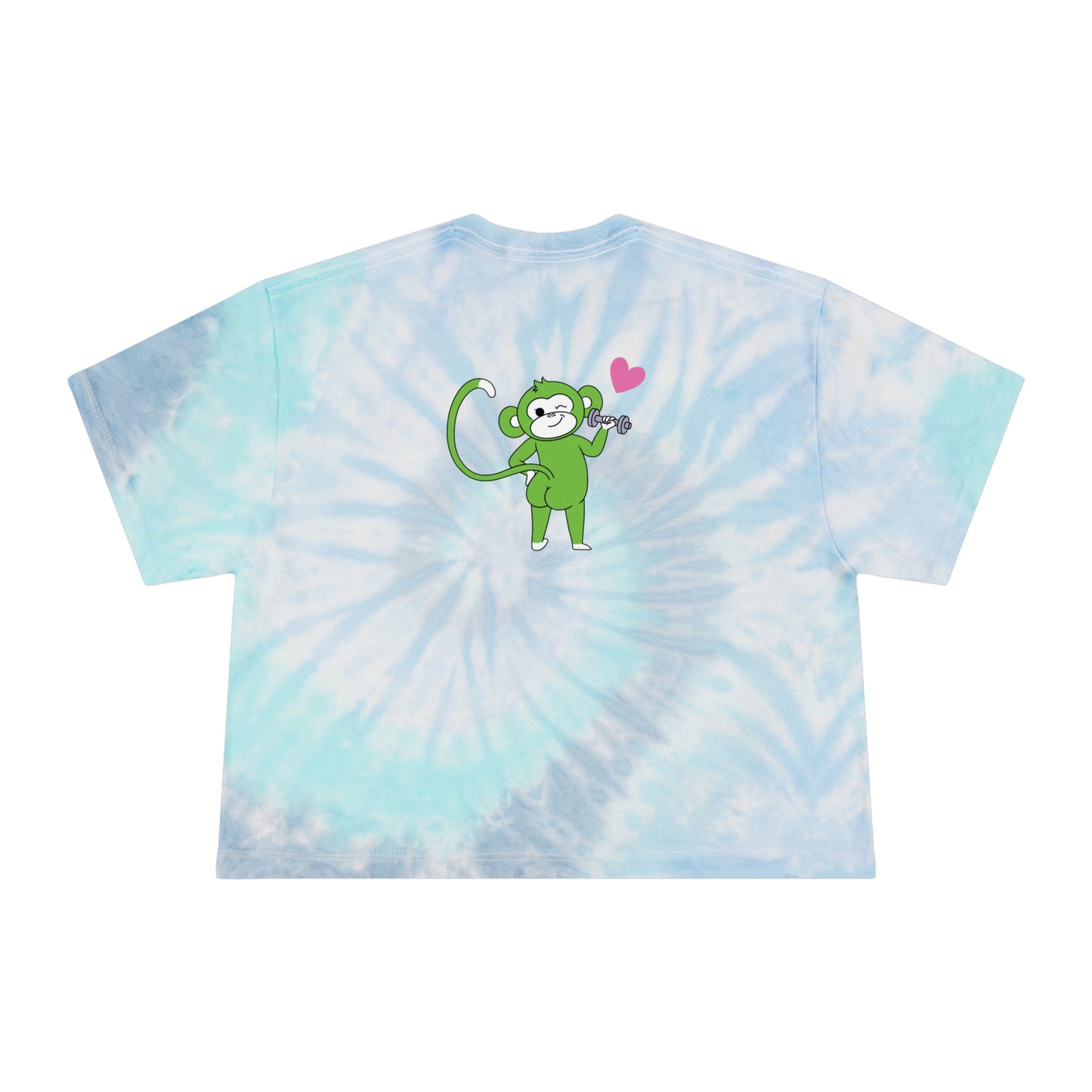 Fit Monkeys - Women's Tie-Dye Crop Tee - Logo on front, Strong Glute Club on the back