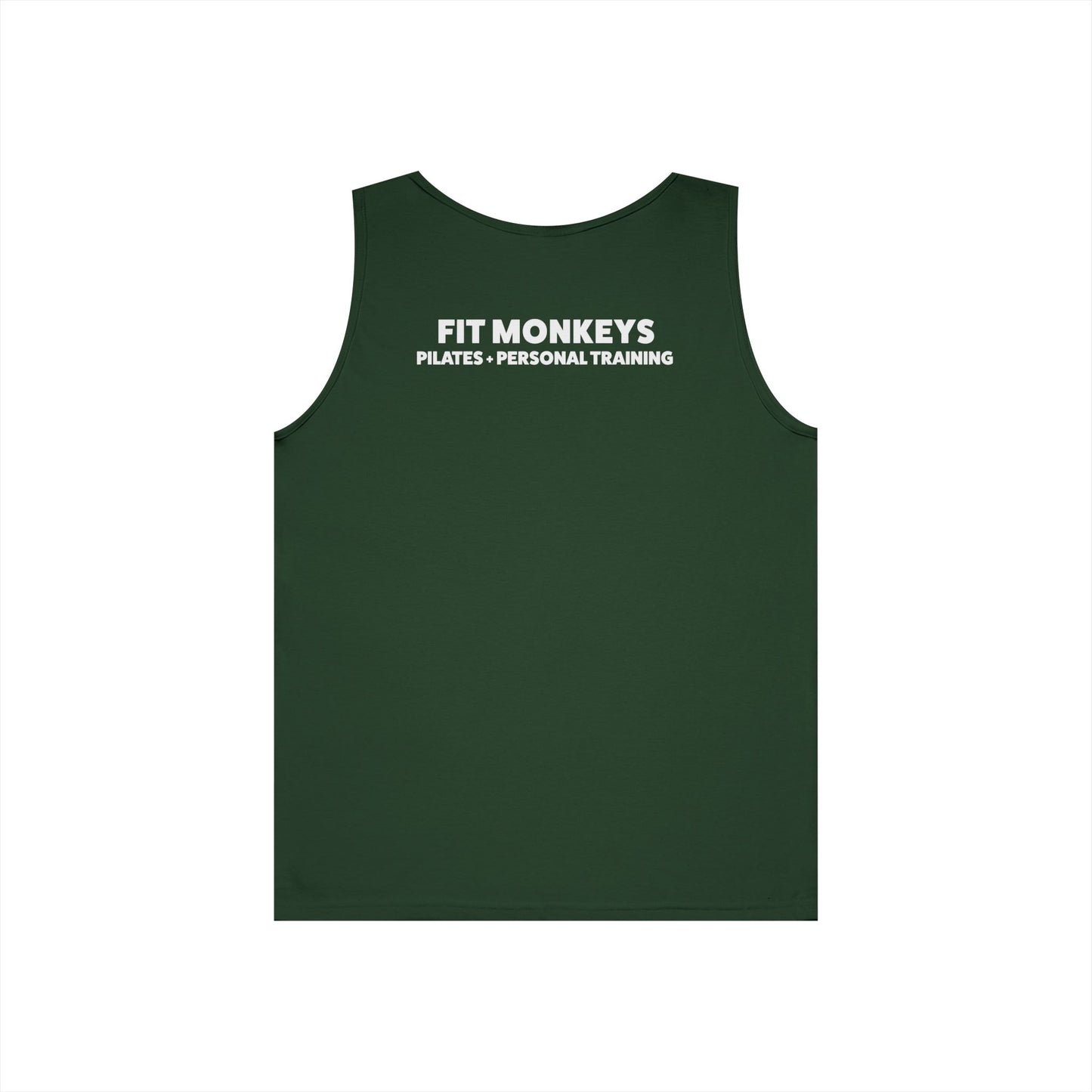Obey the Monkey Tank in the front, Logo no heart in the back - Unisex Heavy Cotton Tank Top