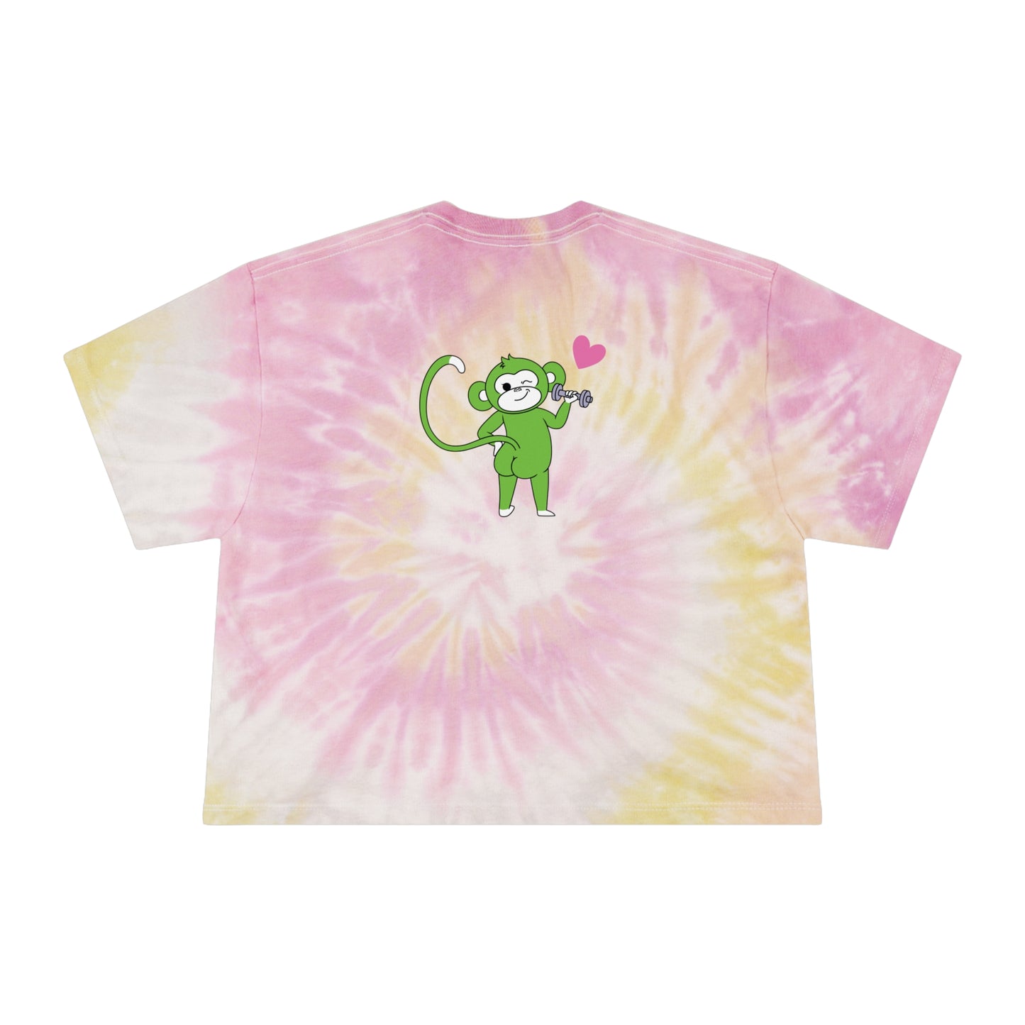 Fit Monkeys - Women's Tie-Dye Crop Tee - Logo on front, Strong Glute Club on the back