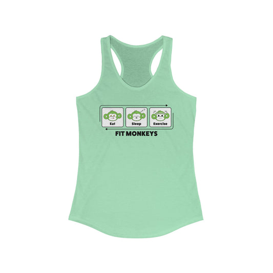 Fit Monkeys 'Eat Sleep Exercise' Tank Top in mint!