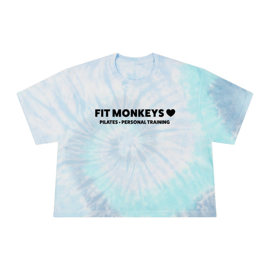 Fit Monkeys - Women's Tie-Dye Crop Tee - Logo on front, Strong Glute Club on the back