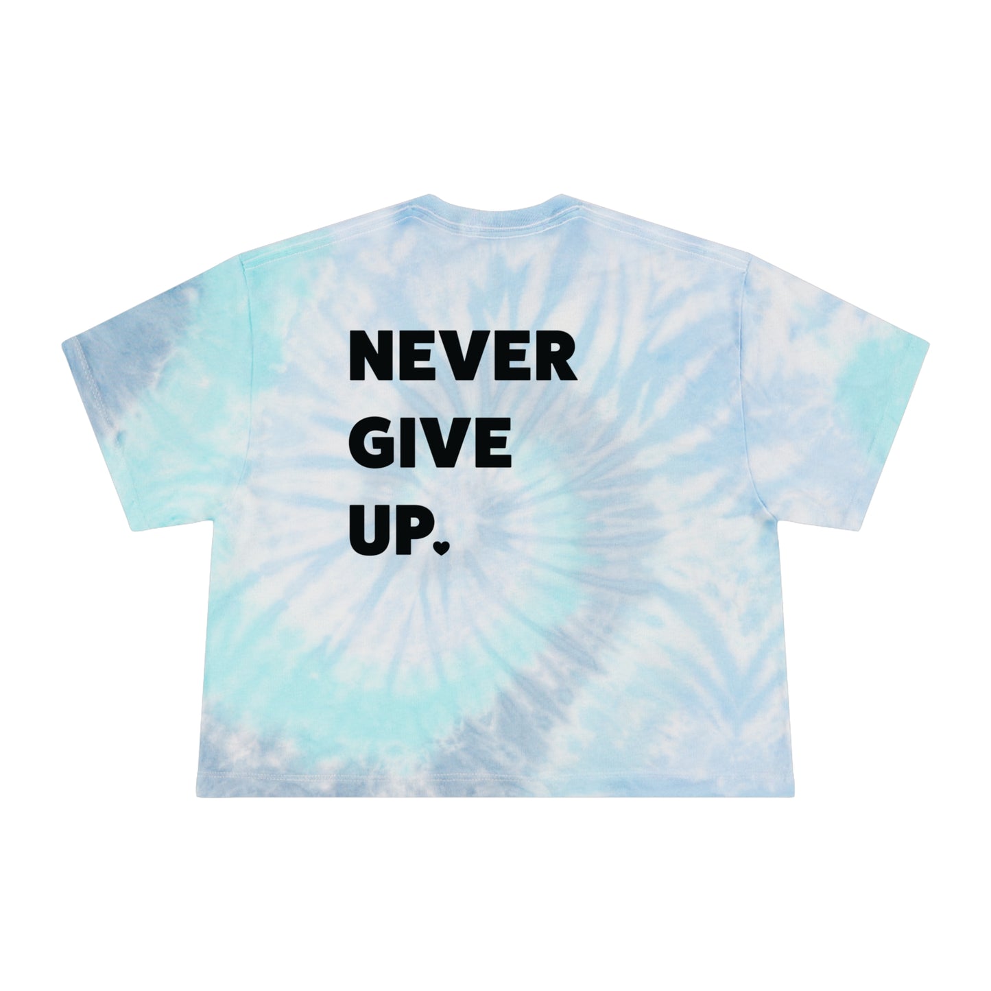 Tie Dye Crop Top - Fit Monkeys Logo on the front, Never Give Up on the back