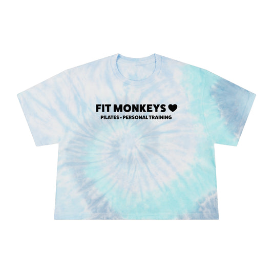 Tie Dye Crop Top - Fit Monkeys Logo on the front, Never Give Up on the back