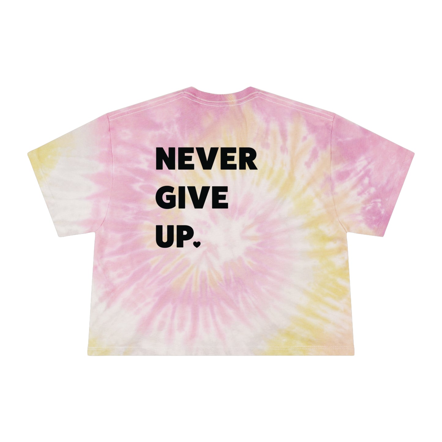 Tie Dye Crop Top - Fit Monkeys Logo on the front, Never Give Up on the back