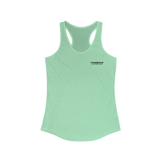 Women's Ideal Racerback Tank in Mint - Fit Monkeys Side Plank Monkey