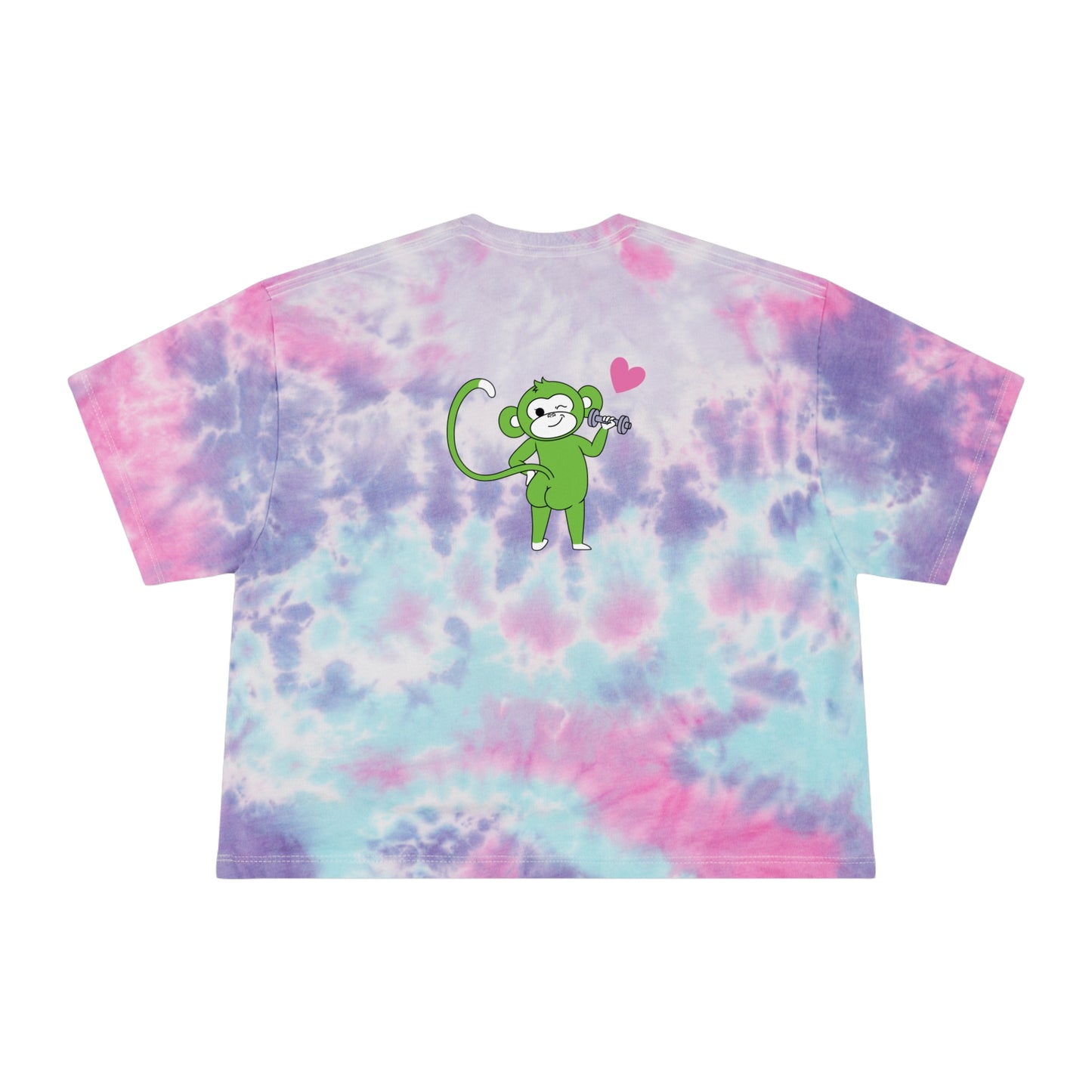 Fit Monkeys - Women's Tie-Dye Crop Tee - Logo on front, Strong Glute Club on the back